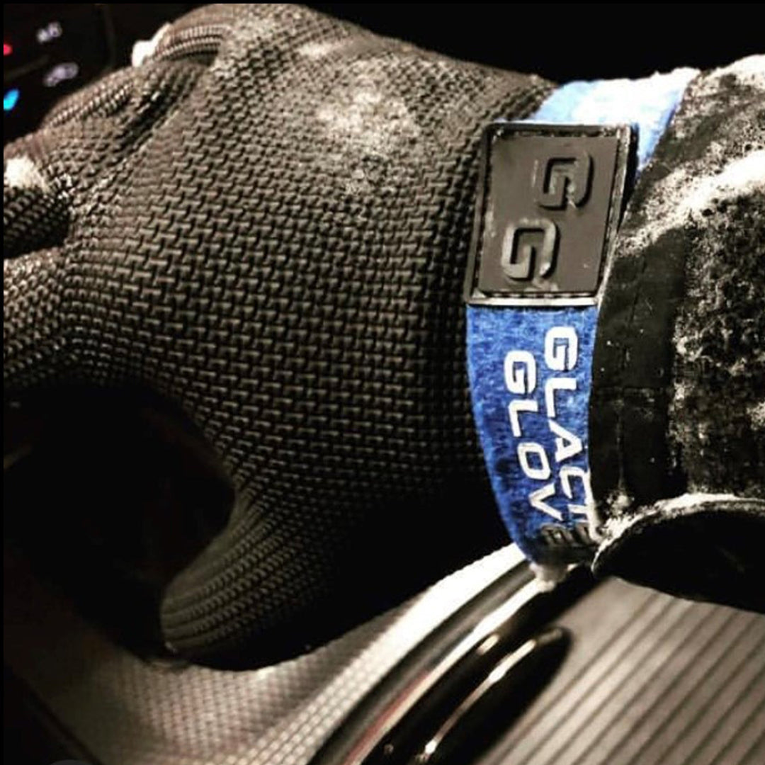 Glacier Outdoor Kenai Waterproof gloves and mittens in black, designed for outdoor winter activities, showing the textured fabric.