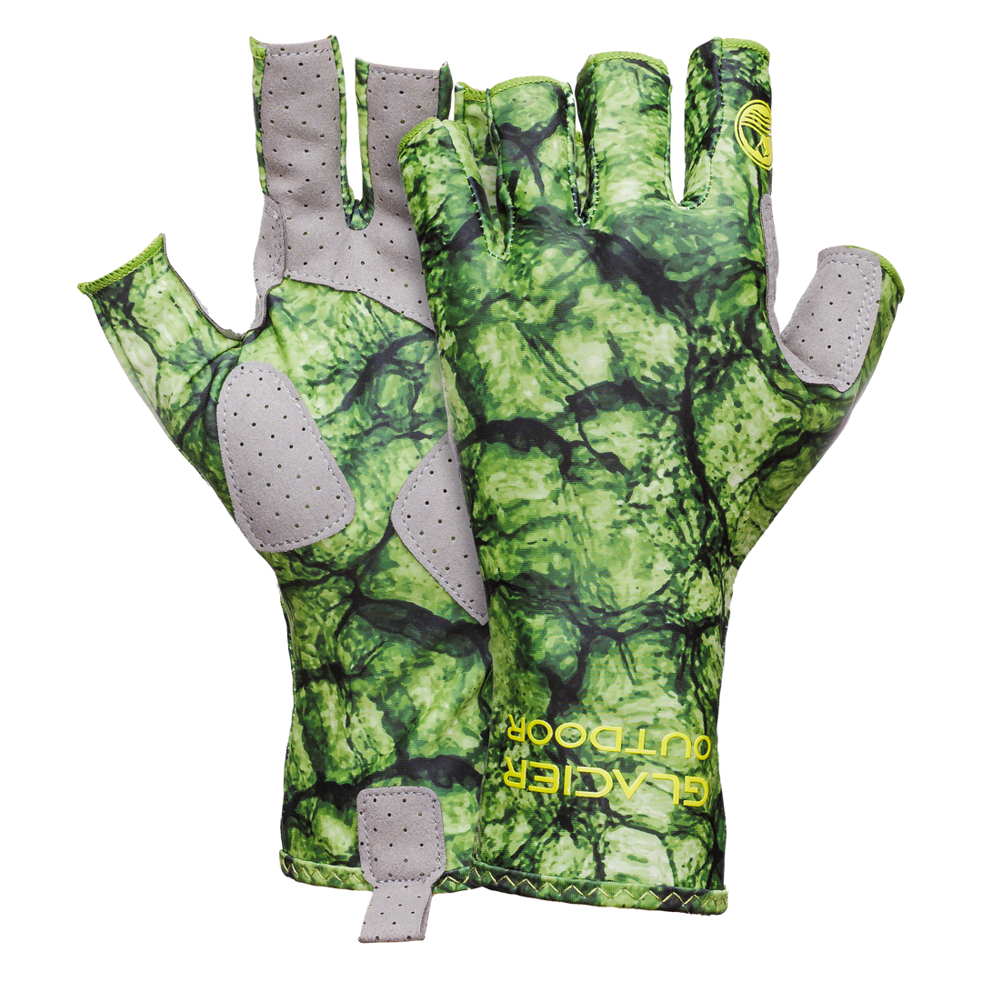 Light gray Islamorada Sun Glove from Glacier Outdoor, lightweight glove designed for sun protection and outdoor activities.