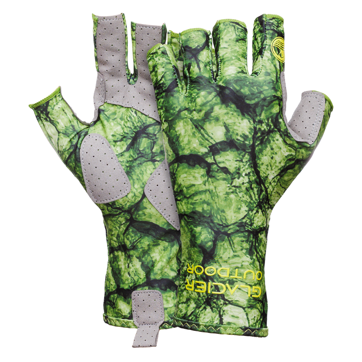 Light gray Islamorada Sun Glove from Glacier Outdoor, lightweight glove designed for sun protection and outdoor activities.