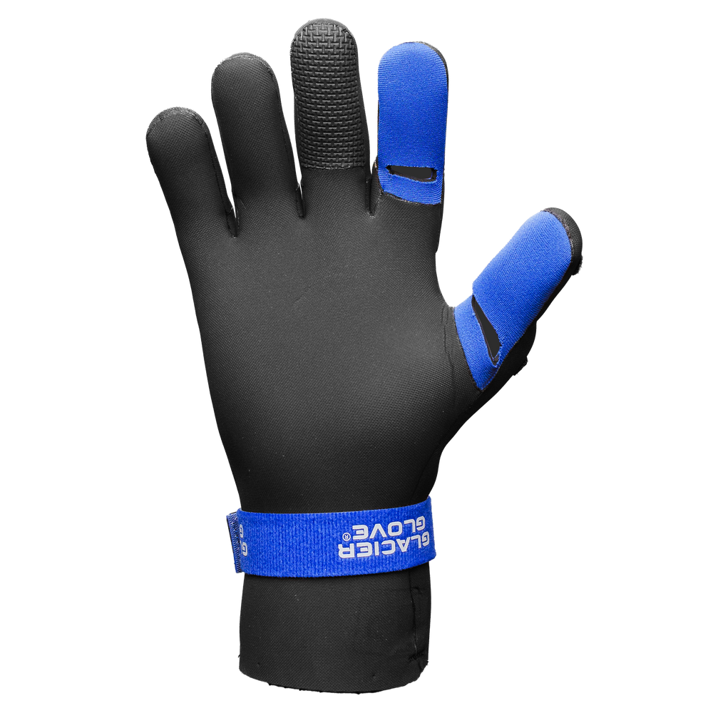 Back view of Glacier Outdoor Pro Angler™ gloves, durable fishing gloves with reinforced palms and adjustable wrist straps.