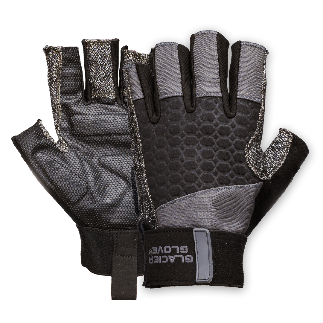 Glacier Outdoor fighting fingerless glove for stripping and outdoor activities, made of durable material for hand protection.