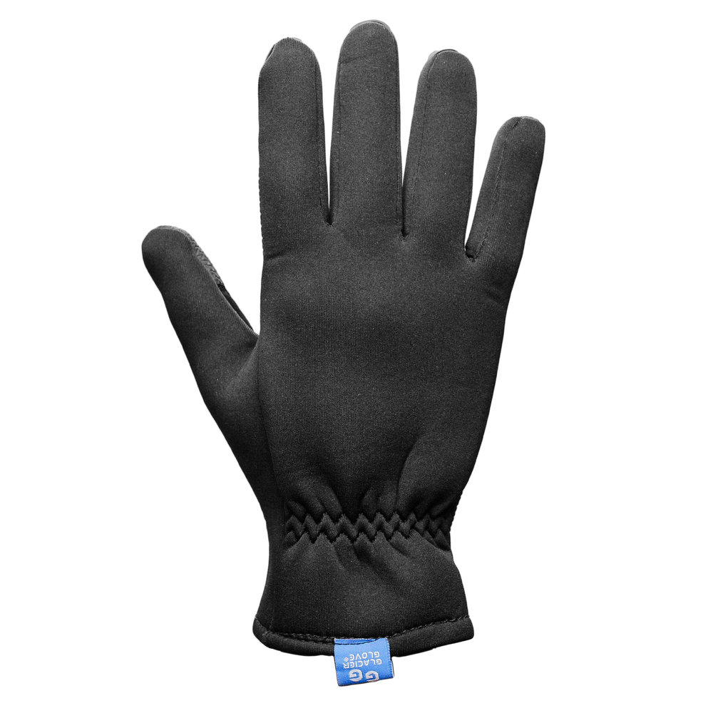 Back view of Glacier Outdoor Kenai™ Original Glove in black, showcasing durable outdoor glove design and stitching.