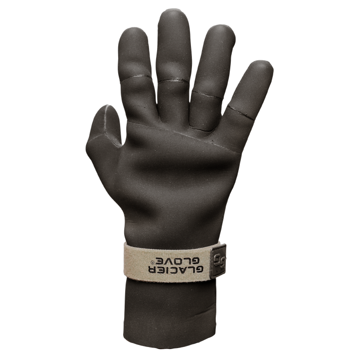 Glacier Outdoor Perfect Curve Glove in XS, close-up image showing black gloves with ergonomic design for outdoor activities.