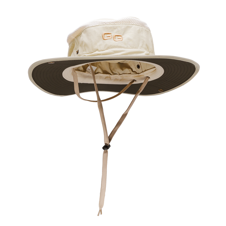Glacier Outdoor Outback Hat, wide-brim hat for sun protection, in neutral color, shown from front view.