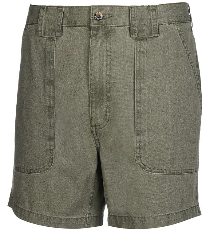 Men's Hook & Tackle casual chambray shorts, original Beer Can Island Cott. style, in size 44-54, with a relaxed fit and classic design.