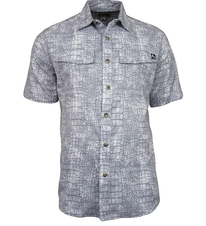 Men's Chaos UV Vented Fishing Shirt by Hook & Tackle in blue, lightweight and breathable with vented design for comfortable fishing.