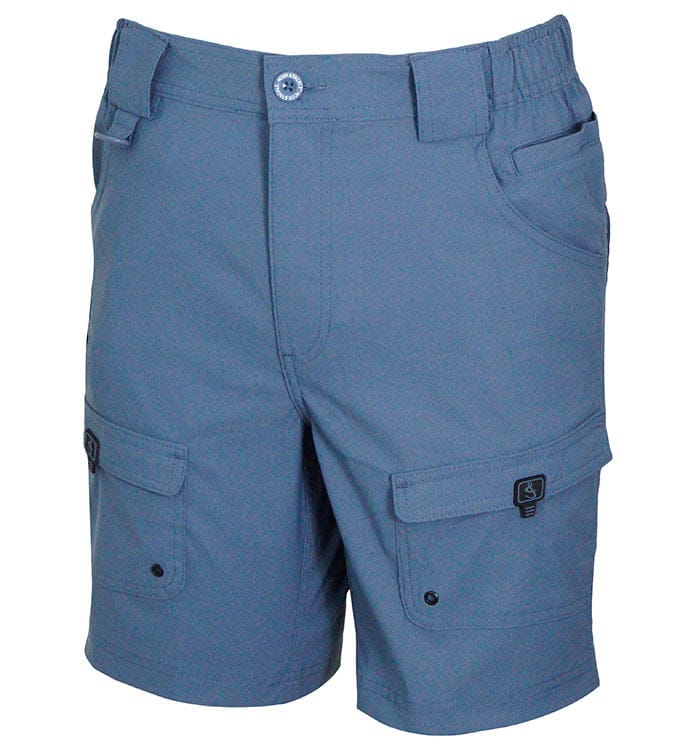 Men's Barrier Reef Stretch Fishing Short by Hook & Tackle, khaki performance fishing shorts with flexible design, size 32.