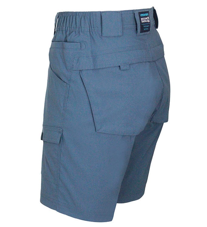 Men's Hook & Tackle Barrier Reef Stretch Fishing Short in khaki, featuring a performance design with multiple pockets and quick-dry fabric.