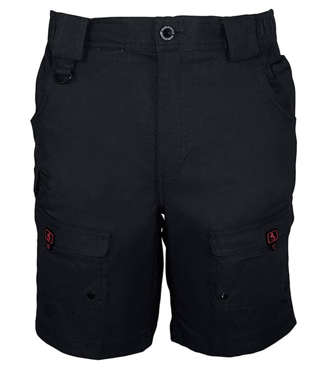 Men's Barrier Reef Stretch Fishing Short by Hook & Tackle in khaki, showing lightweight, quick-drying fabric and functional design for fishing.