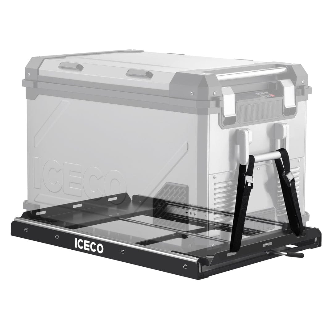 Inca Overland Outfitters APL55/VL60PRO slide mount accessory for ICECO appliances, shown in close-up view.