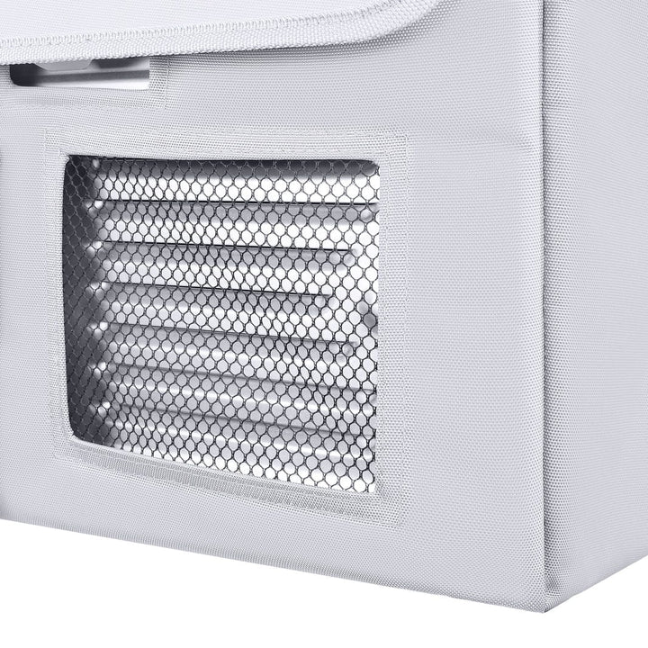 Gray insulated protective cover for APL20 by ICECO, designed to shield and insulate portable refrigeration units.