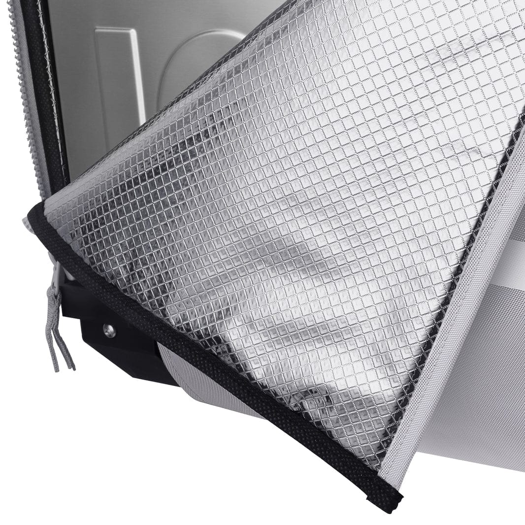 Gray APL55 insulated protective cover for ICECO appliances, designed by Inca Overland Outfitters for outdoor protection and insulation.