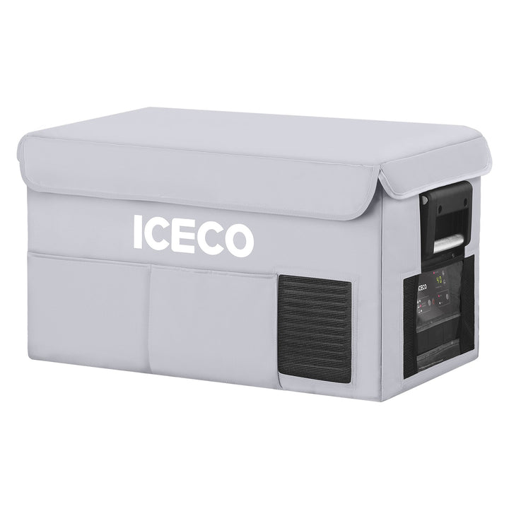 Gray VL35ProS insulated protective cover for ICECO appliances, designed by Inca Overland Outfitters.