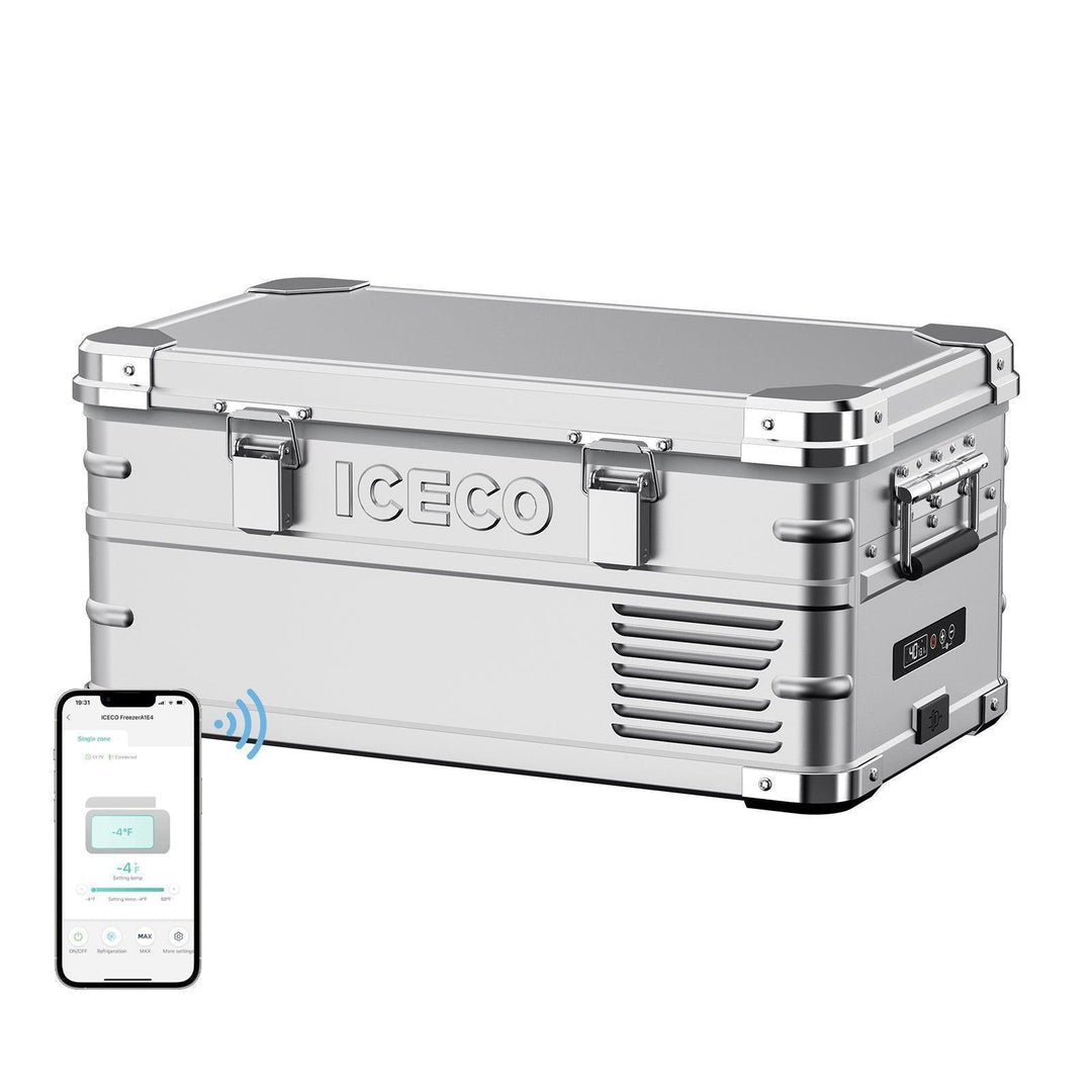 Inca Overland Outfitters APL20 Light Duty Aluminum Freezer, 20L single-zone ICECO cooler in silver, portable and compact design.