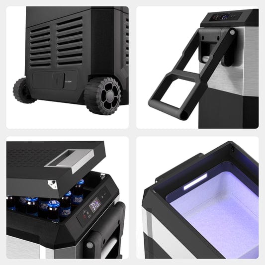 Inca Overland Outfitters JP40 Pro Dual Zone Wheeled Portable Freezer in gold, 40L capacity, from ICECO's JP Pro Series.