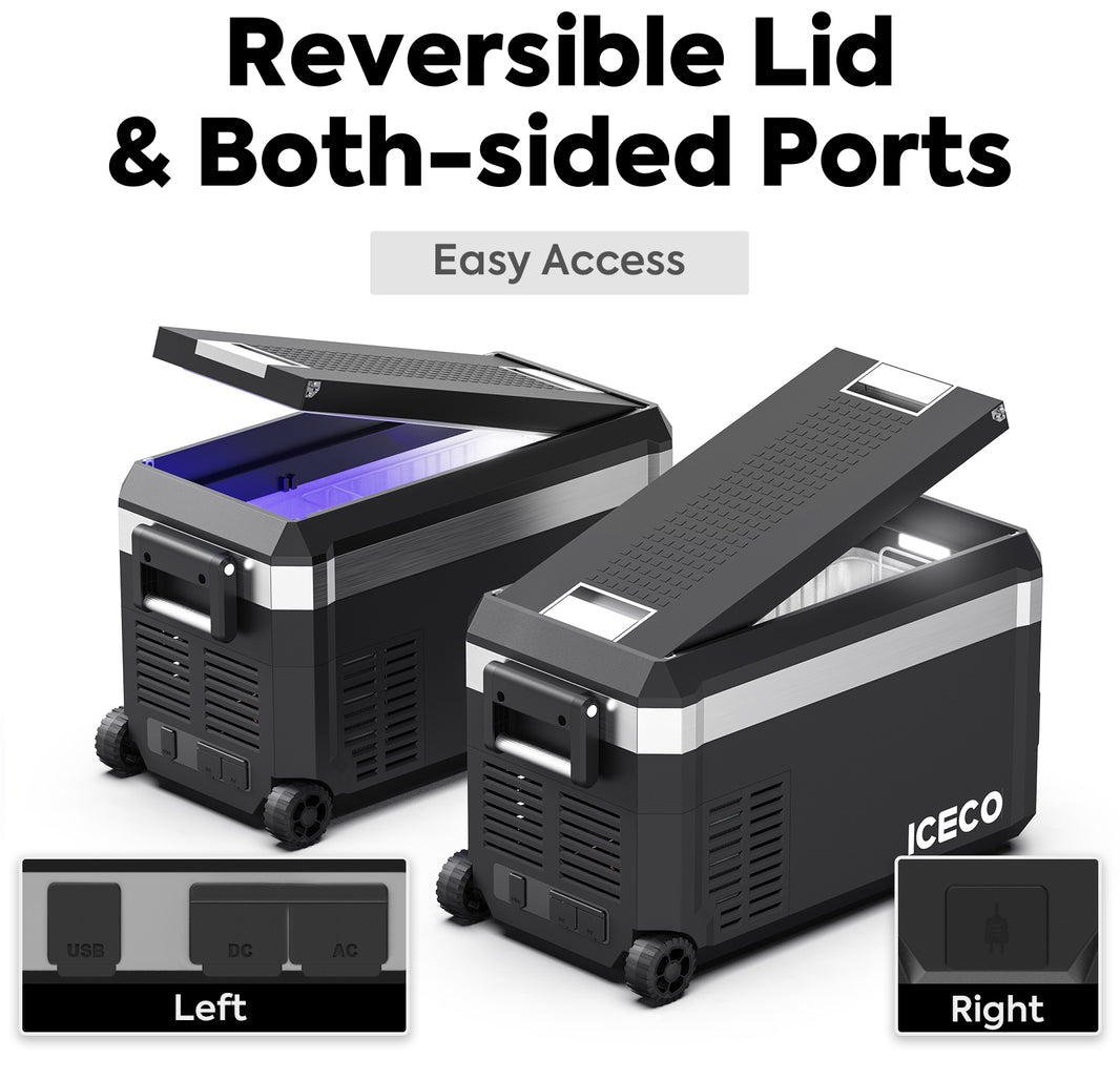 Inca Overland JP30 Pro Single Zone Portable Freezer with cover, silver, 30-liter capacity, wheeled design for outdoor use.