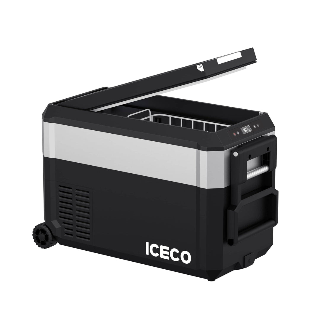Inca Overland Outfitters JP40 PRO Silver portable single-zone freezer with cover, 40L capacity, part of ICECO's JP Pro Series.
