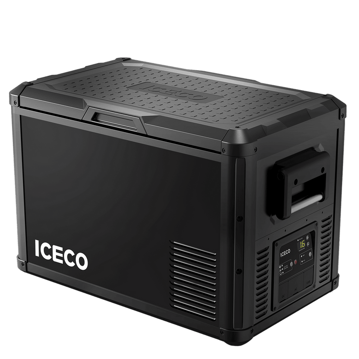 Inca Overland Outfitters VL45ProS single zone portable fridge freezer by ICECO, black 45L compact fridge with digital control.