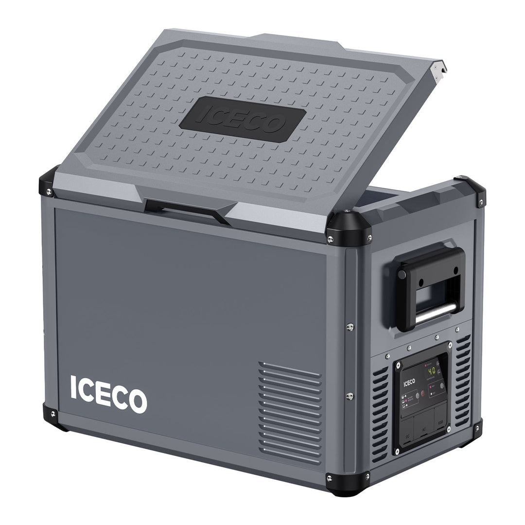 Black VL45ProS single zone portable fridge freezer from ICECO’s VL Pro Series, 45-liter capacity, by Inca Overland Outfitters.