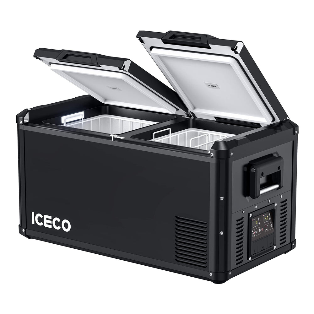 Inca Overland Outfitters VL75ProD 12V heavy-duty fridge freezer from ICECO, black, 75L capacity, part of VL Pro Series.