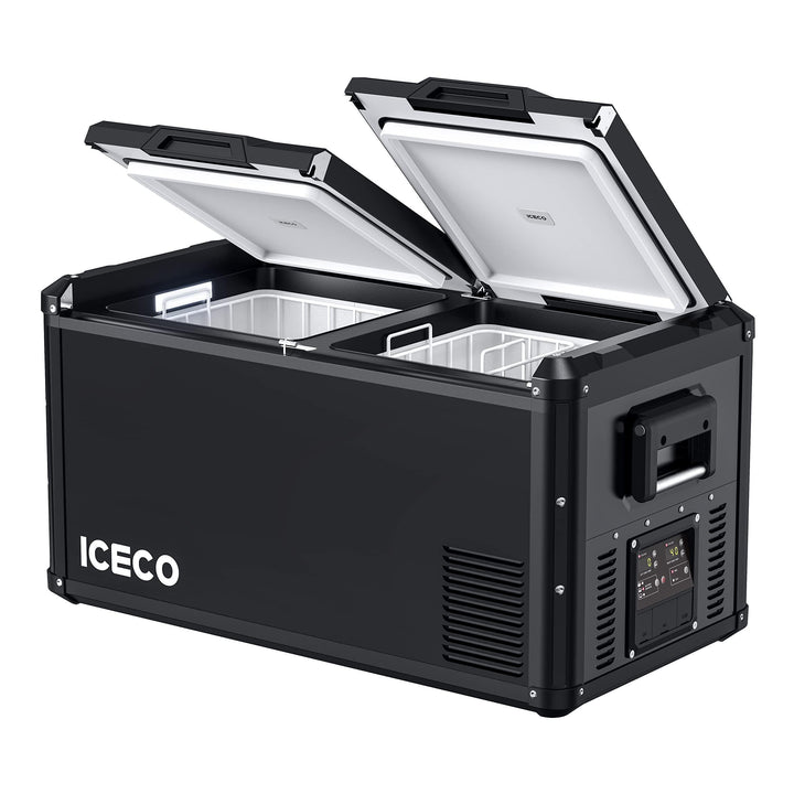 Inca Overland Outfitters VL75ProD 12V heavy-duty fridge freezer from ICECO, black, 75L capacity, part of VL Pro Series.