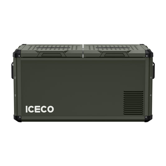 Inca Overland Outfitters VL75ProD 12V heavy-duty fridge freezer from ICECO, black exterior with 75-liter capacity, part of VL Pro Series.