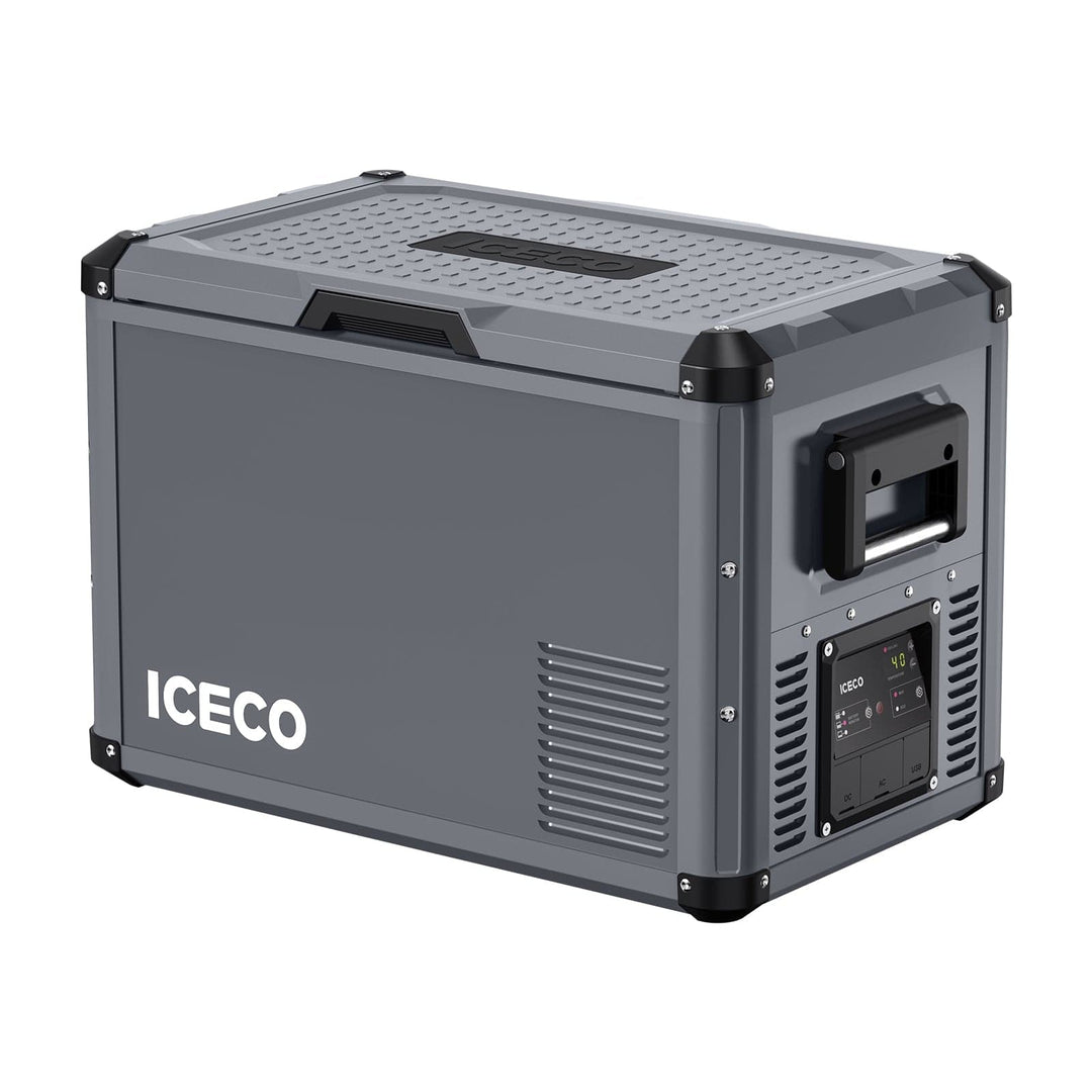 Inca Overland Outfitters VL45ProS gray single zone portable fridge freezer from ICECO, 45L capacity, compact design for travel and camping.