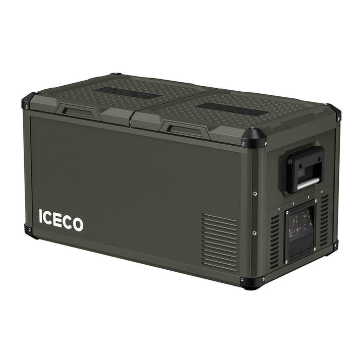 Inca Overland Outfitters VL75ProD Olive 12V Heavy Duty Fridge Freezer from ICECO, 75L capacity, in olive color, with digital control panel