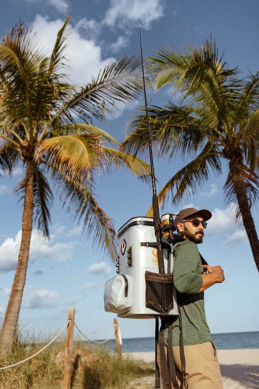 Large outdoor cooler backpack by Life League Gear, featuring insulated compartments and adjustable straps for outdoor adventures.