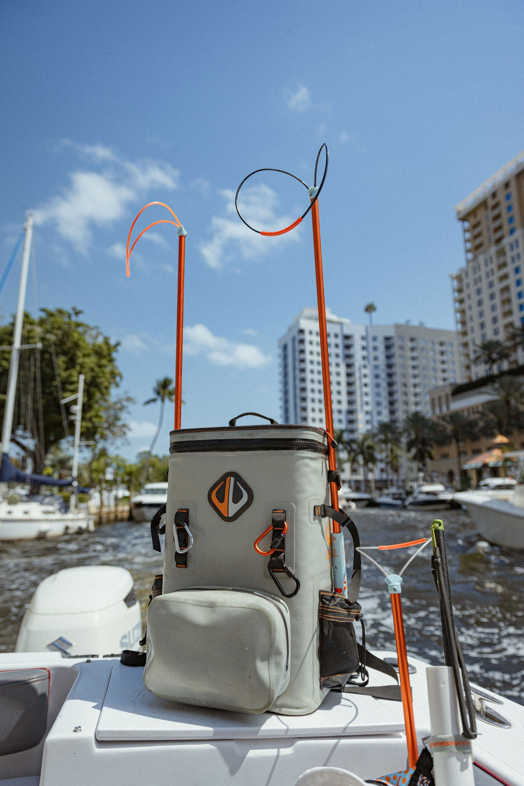 Large outdoor cooler backpack by Life League Gear, featuring insulated compartments and durable straps for outdoor adventures.