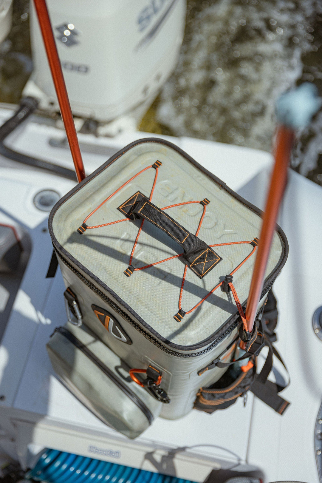 Large outdoor cooler backpack by Life League Gear, with insulated main compartment and adjustable straps for outdoor adventures.