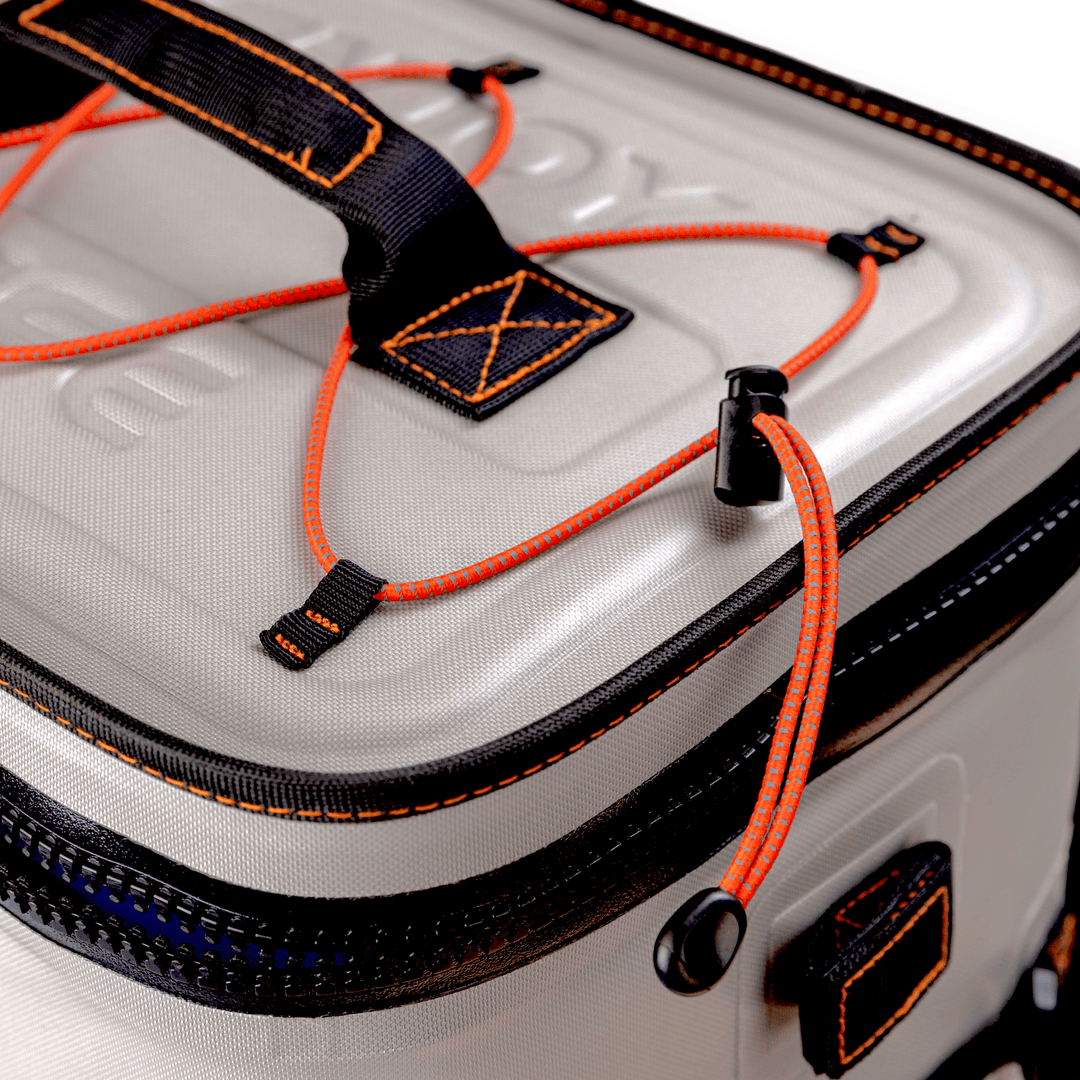 Large outdoor cooler backpack by Life League Gear, features insulated compartments and adjustable straps for outdoor activities.