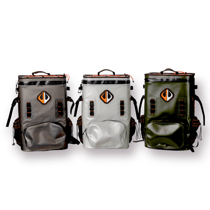 Large outdoor cooler backpack by Life League Gear, featuring insulated compartments and adjustable straps for outdoor adventures.