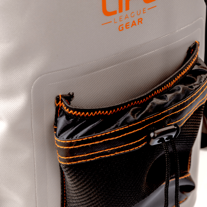 Large outdoor cooler backpack from Life League Gear featuring insulated compartments and adjustable straps.