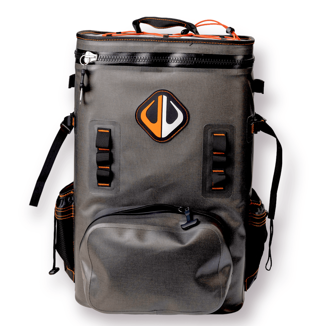 Large outdoor cooler backpack from Life League Gear, featuring insulated compartments and sturdy straps for outdoor adventures.