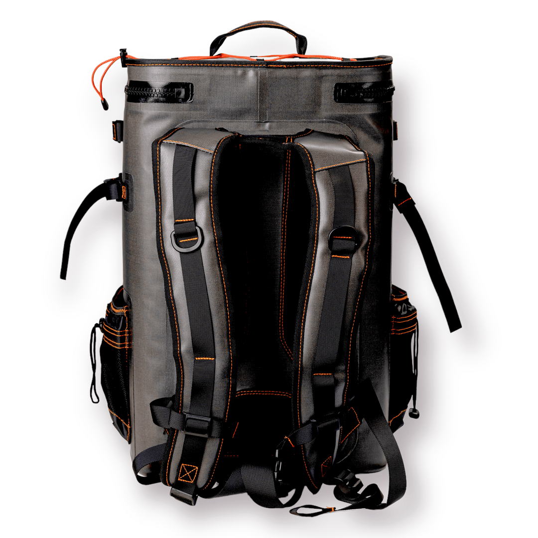 Large outdoor cooler backpack by Life League Gear, featuring insulated compartments and adjustable straps for outdoor adventures.