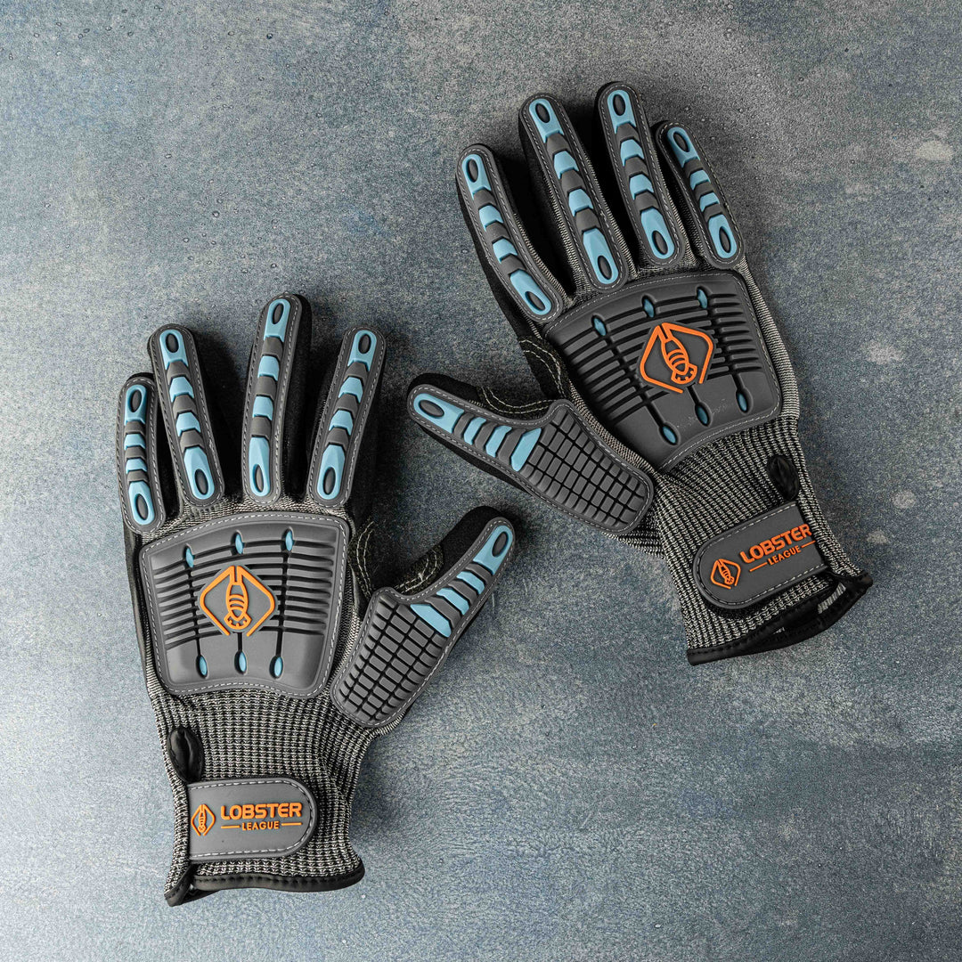 Life League Gear lobstering gloves for diving and fishing, featuring durable protective material for underwater lobster and spearfishing.