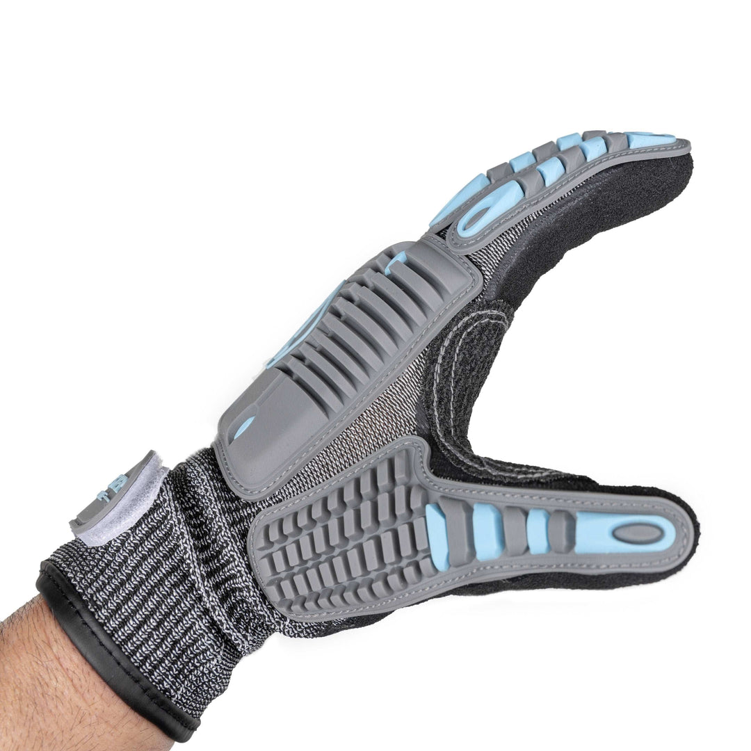Lobster League Gear lobstering gloves with reinforced palms and fingers, designed for fishing, spearfishing, and freediving.