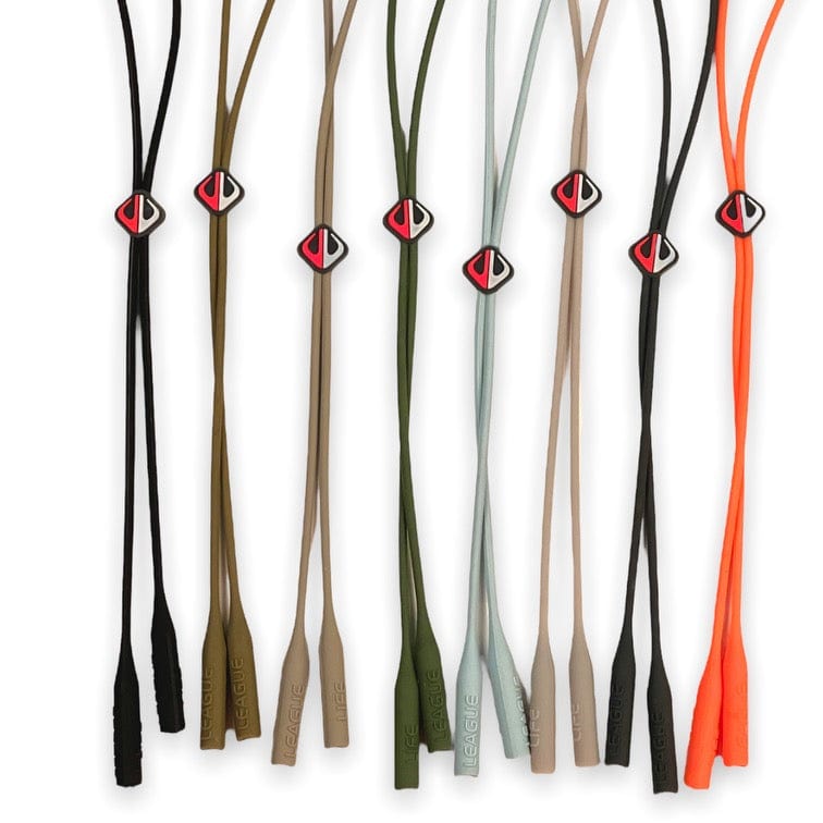 Polarized sunglass strap from Life League Gear with lobster design, designed to keep sunglasses secure and stylish.