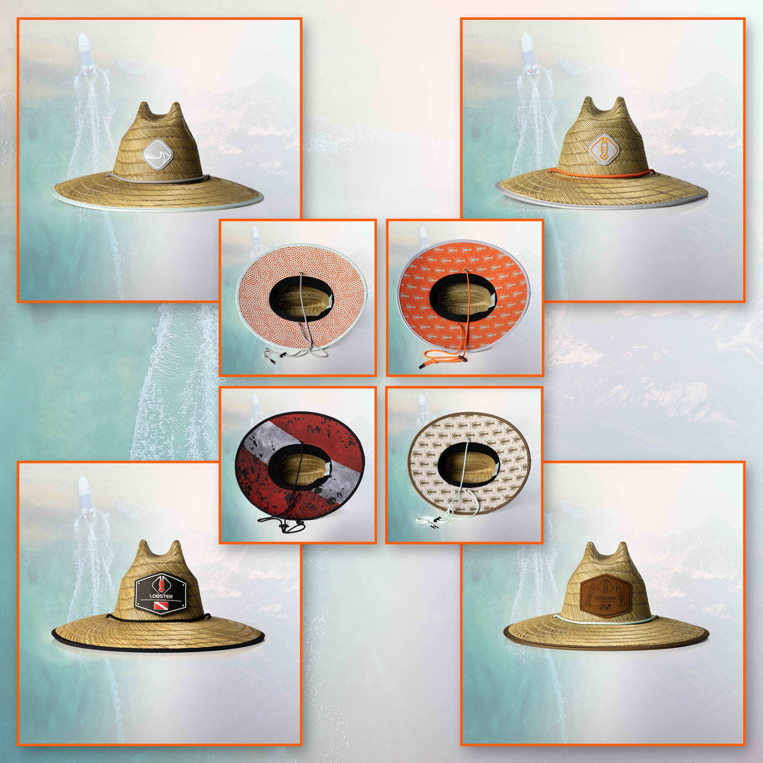 Life League Gear diving edition straw hat with wide brim, perfect for summer outdoor activities.