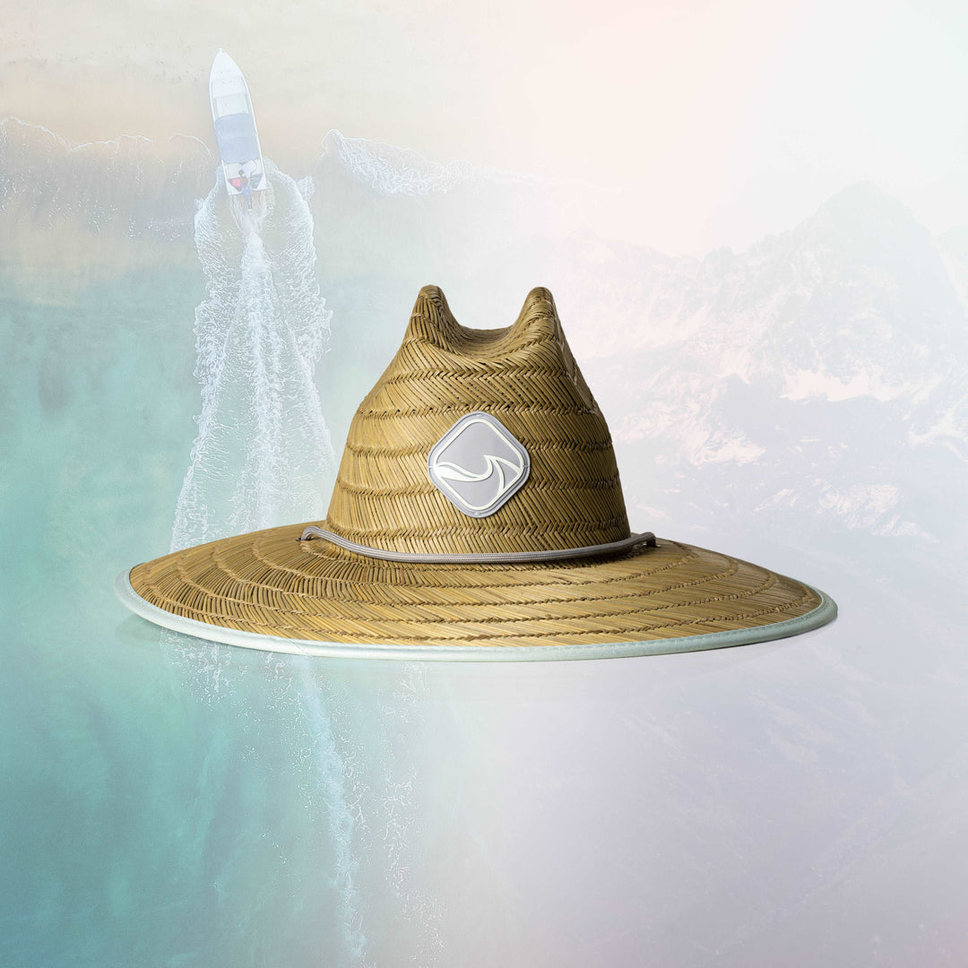 Life League Gear diving edition straw hat with wide brim and straw texture, perfect for summer outdoor activities.