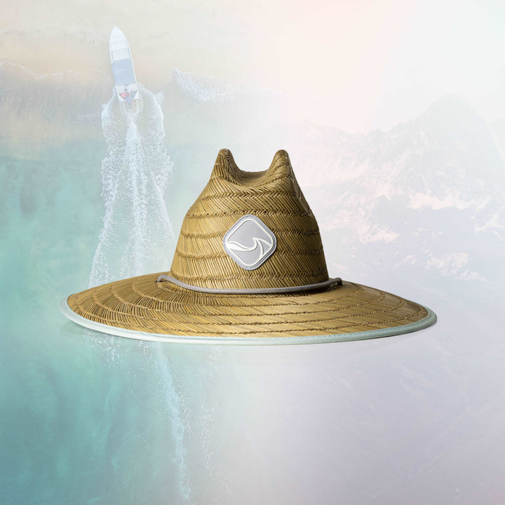 Life League Gear diving edition straw hat with wide brim and straw texture, perfect for summer outdoor activities.
