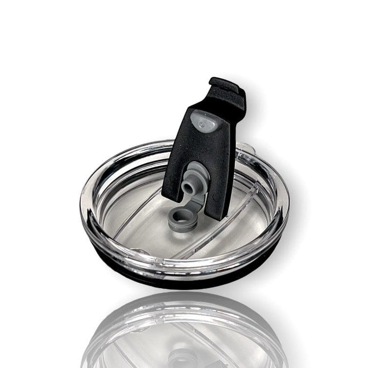 30oz Life League Gear tumbler with a stainless steel body and colorful logo design in a clear image.