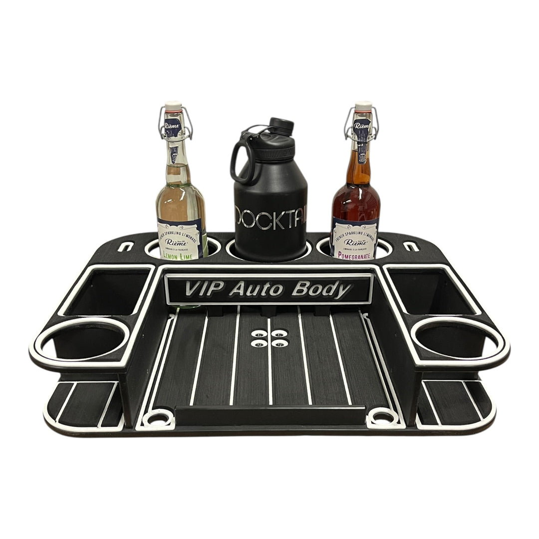 Midnight Series Docktail Butler boat table with customizable mount, color, and name for boating and water sports.