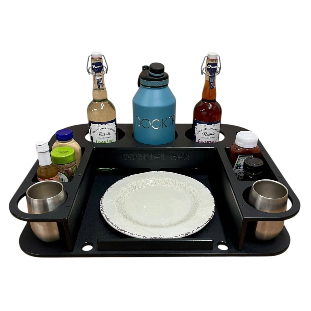 Midnight Series - Docktail Butler Boat Table - Choose Your Mount, Color & Custom Name