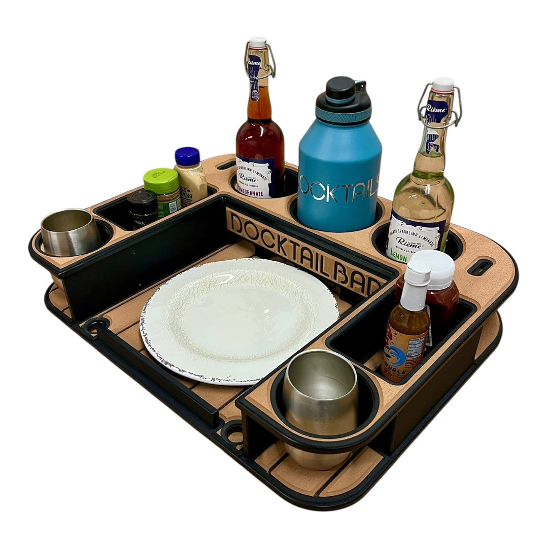 Midnight Series - Docktail Butler Boat Table - Choose Your Mount, Color & Custom Name