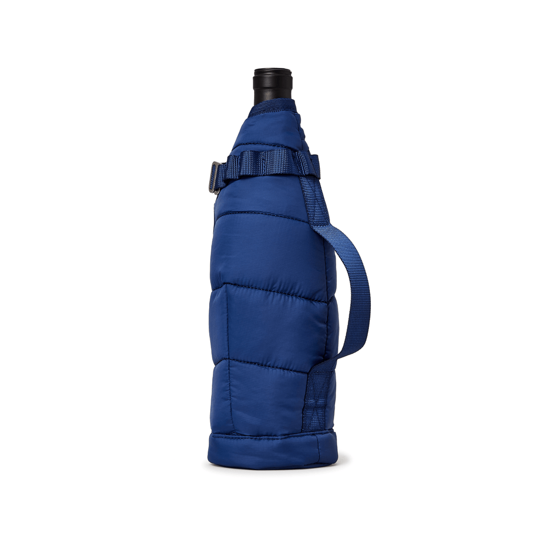 Monti Coolers Sullivan Wine Sleeve, insulated neoprene wine bottle holder with a sleek design and zipper closure.