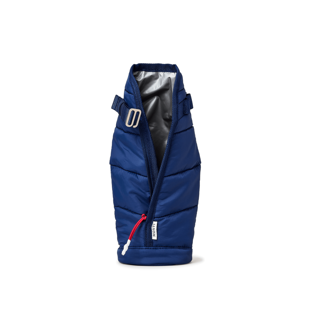 Monti Coolers Sullivan Wine Sleeve, insulated neoprene wine bottle holder with a sleek design and brand logo.