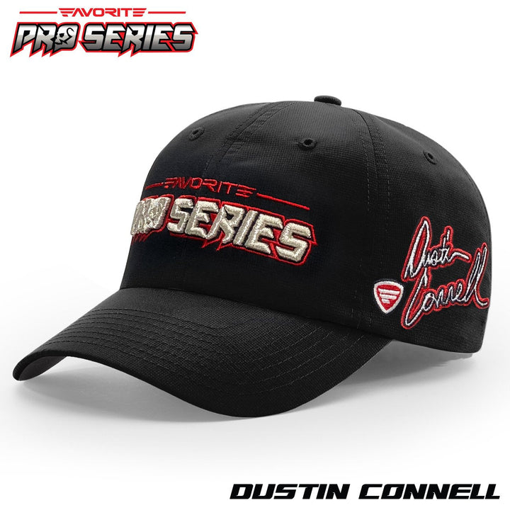 Favorite Fishing Pro Series Hat featuring Dustin Conell, a stylish accessory with the brand's logo and adjustable strap.