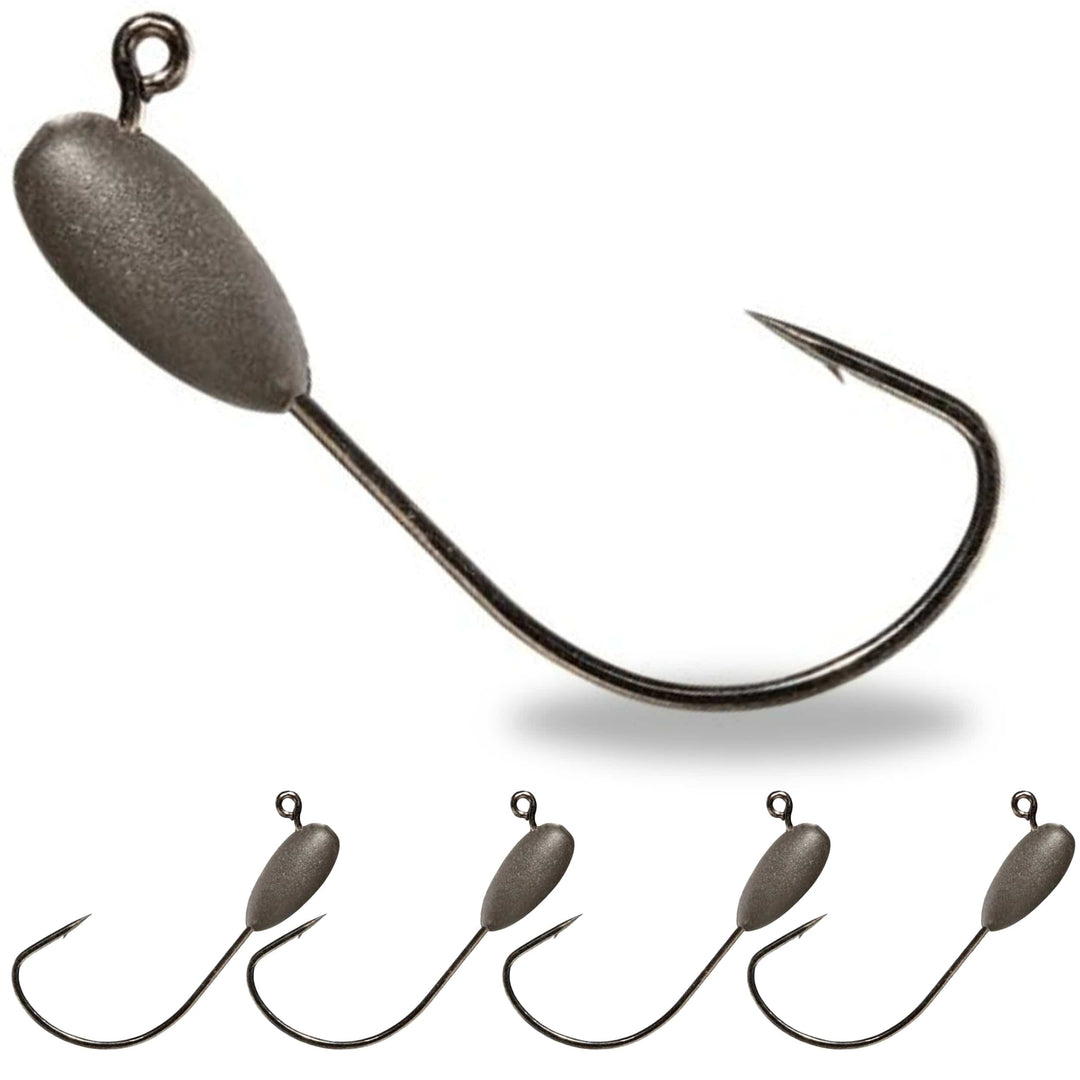 Reaction Tackle Tungsten Tube Jig Heads 5-Pack, durable fishing jig heads with tungsten for better sensitivity and targeting.